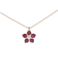 Halskette Buonocore Dame in Rosègold Rubino 0.39 Ct 543C02MP - 543C02MP
